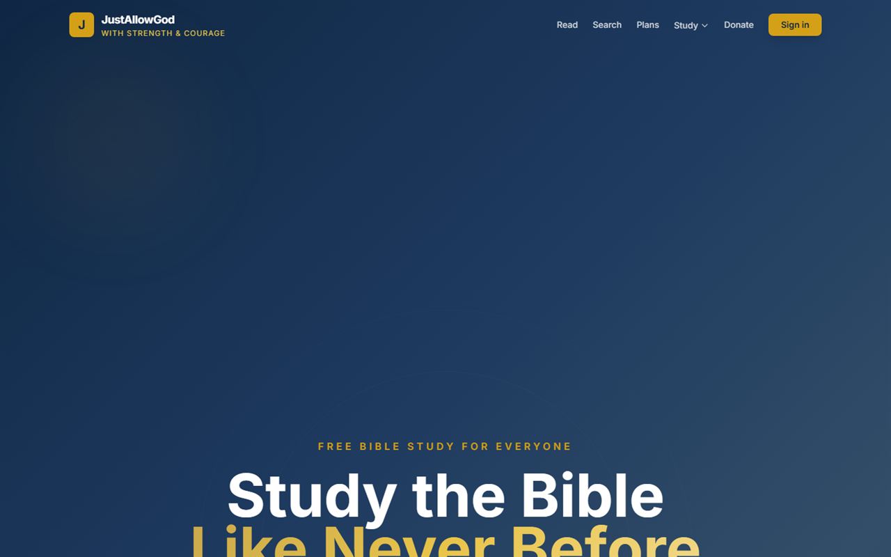 JustAllowGod website home page