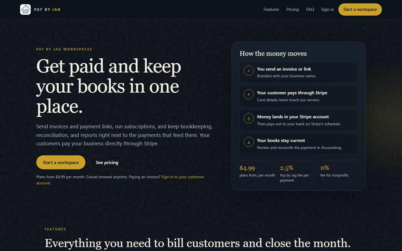 Pay by Jag website home page