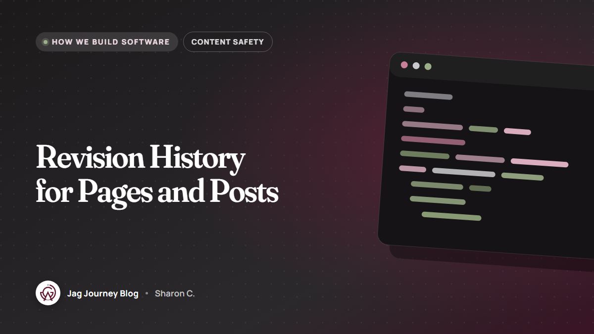 Revision History for Pages and Posts