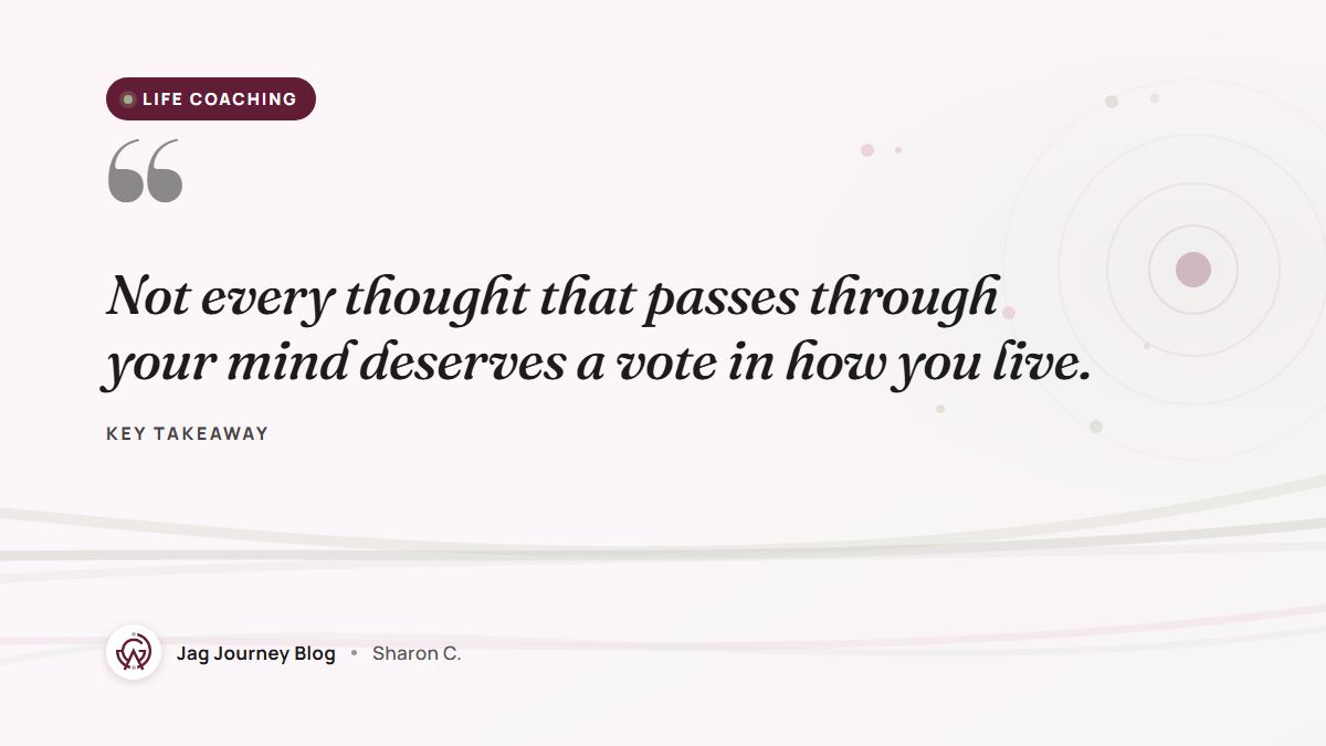 Quote card: Not every thought that passes through your mind deserves a vote in how you live.