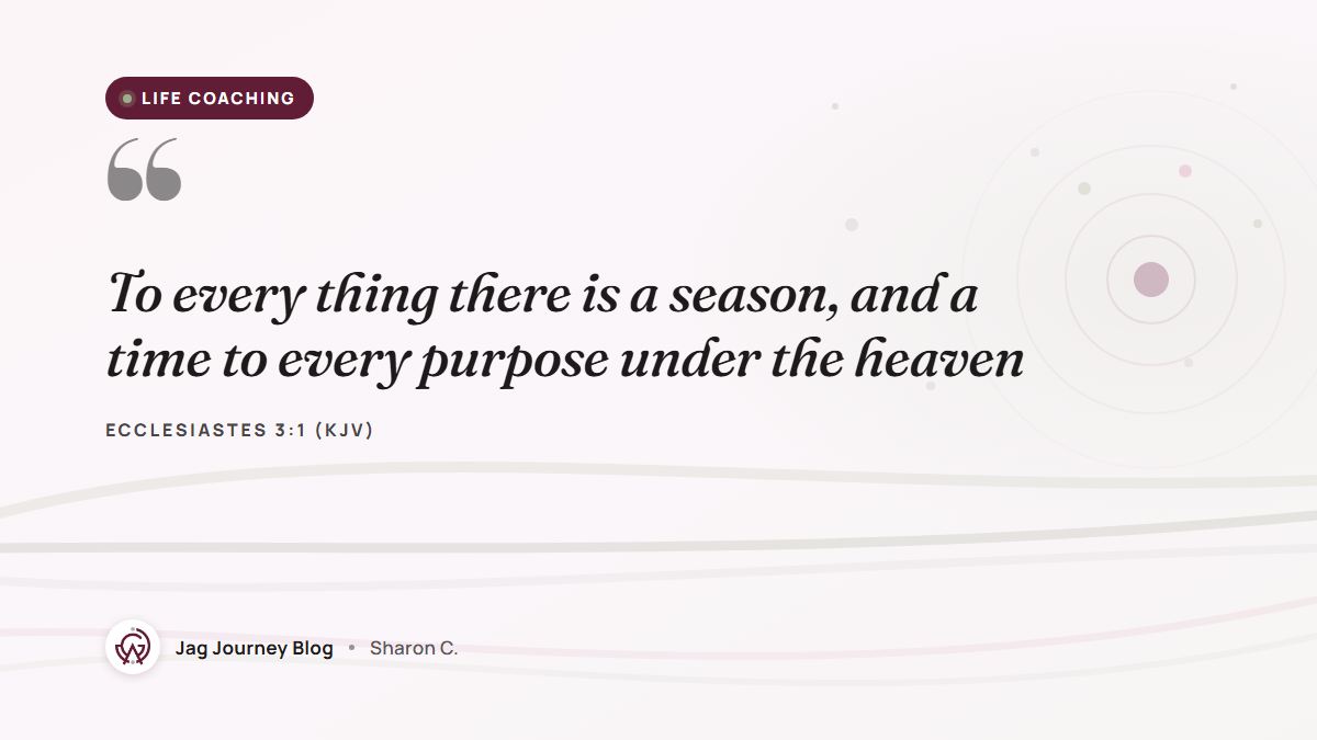 Quote card: To every thing there is a season, and a time to every purpose under the heaven (Ecclesiastes 3:1 (KJV))