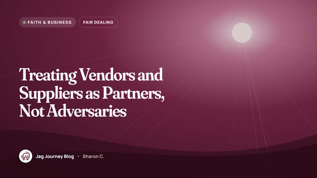 Treating Vendors and Suppliers as Partners, Not Adversaries